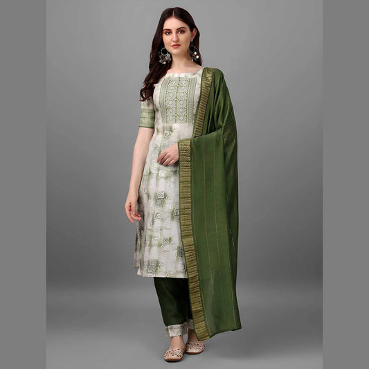 Straight Printed Round Neck Women Kurta Set